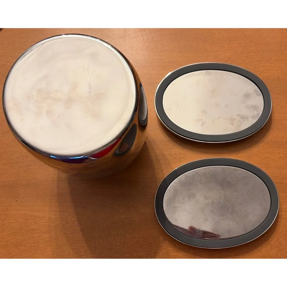 Williams Sonoma Silver Stainless Steel 2 Oval Shape Storage Tray & Bain Marie